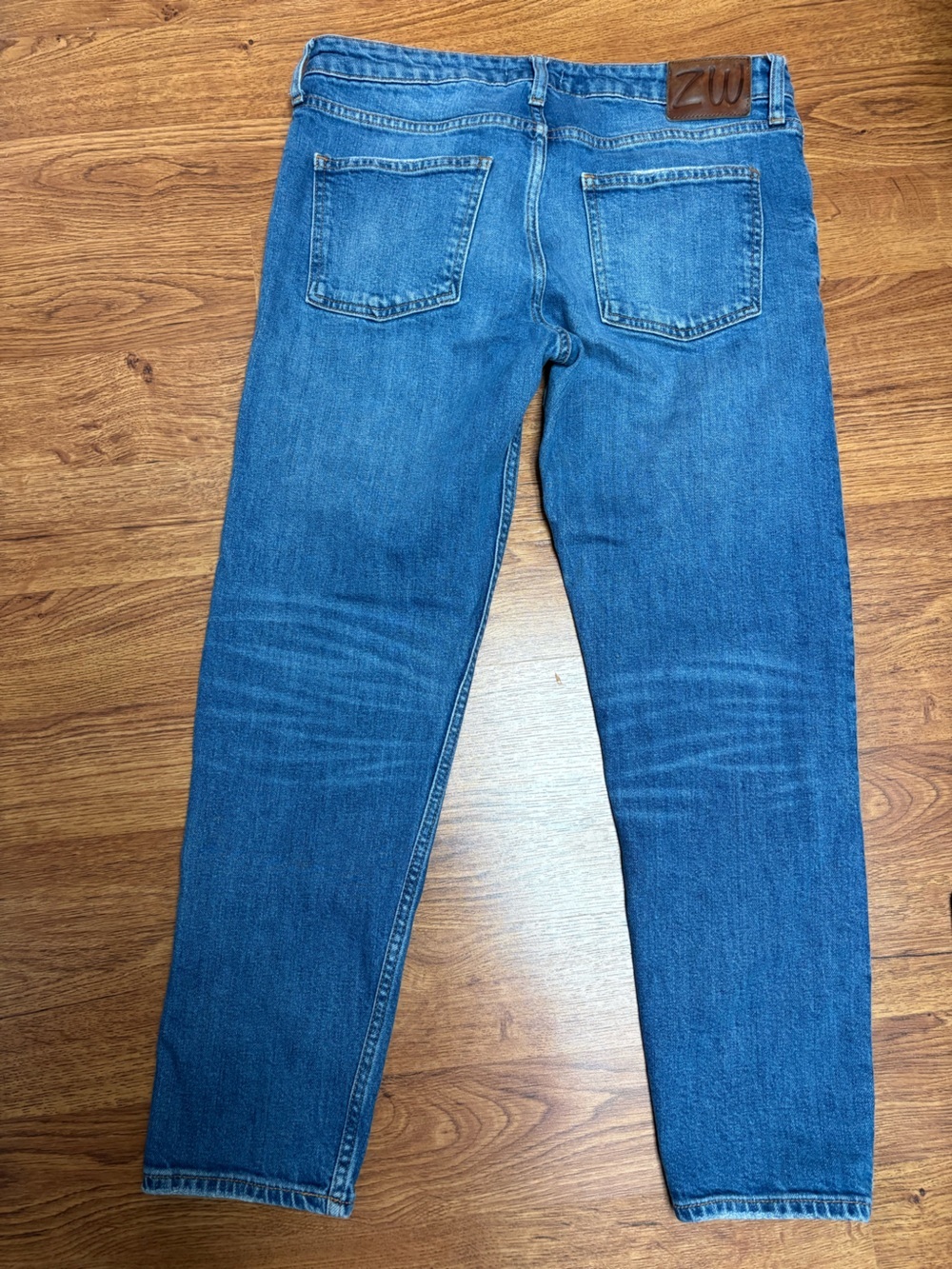 Zara Woman Premium Denim Medium Wash Mid Rise Mom Straight Leg Jeans Women's 8 - Picture 4 of 8